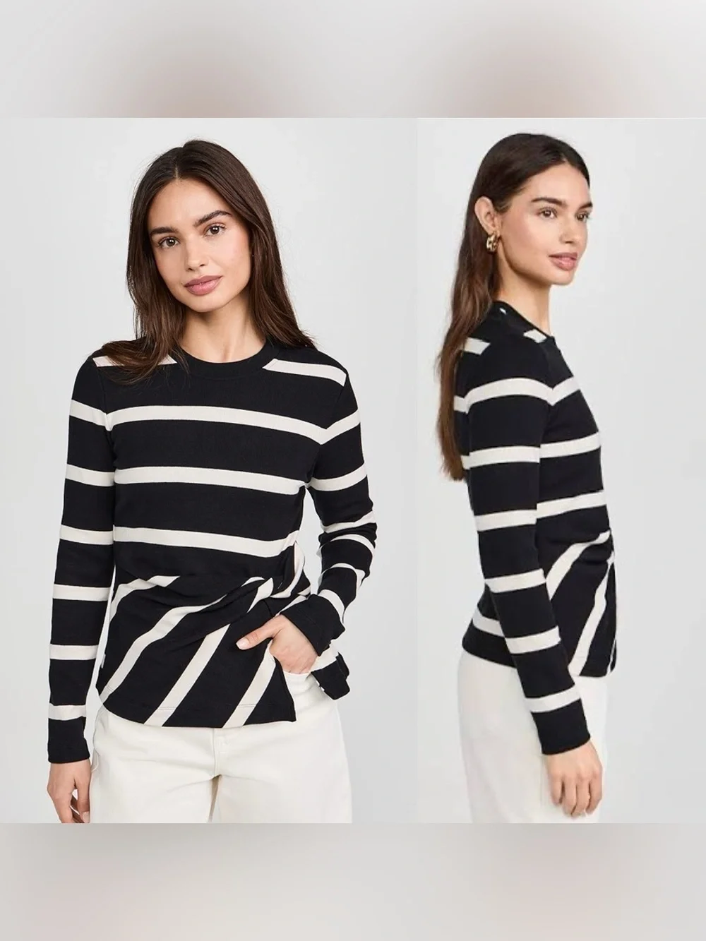 Tanya Taylor Carlita Top Cream and Black Striped Knit - Picture 11 of 11